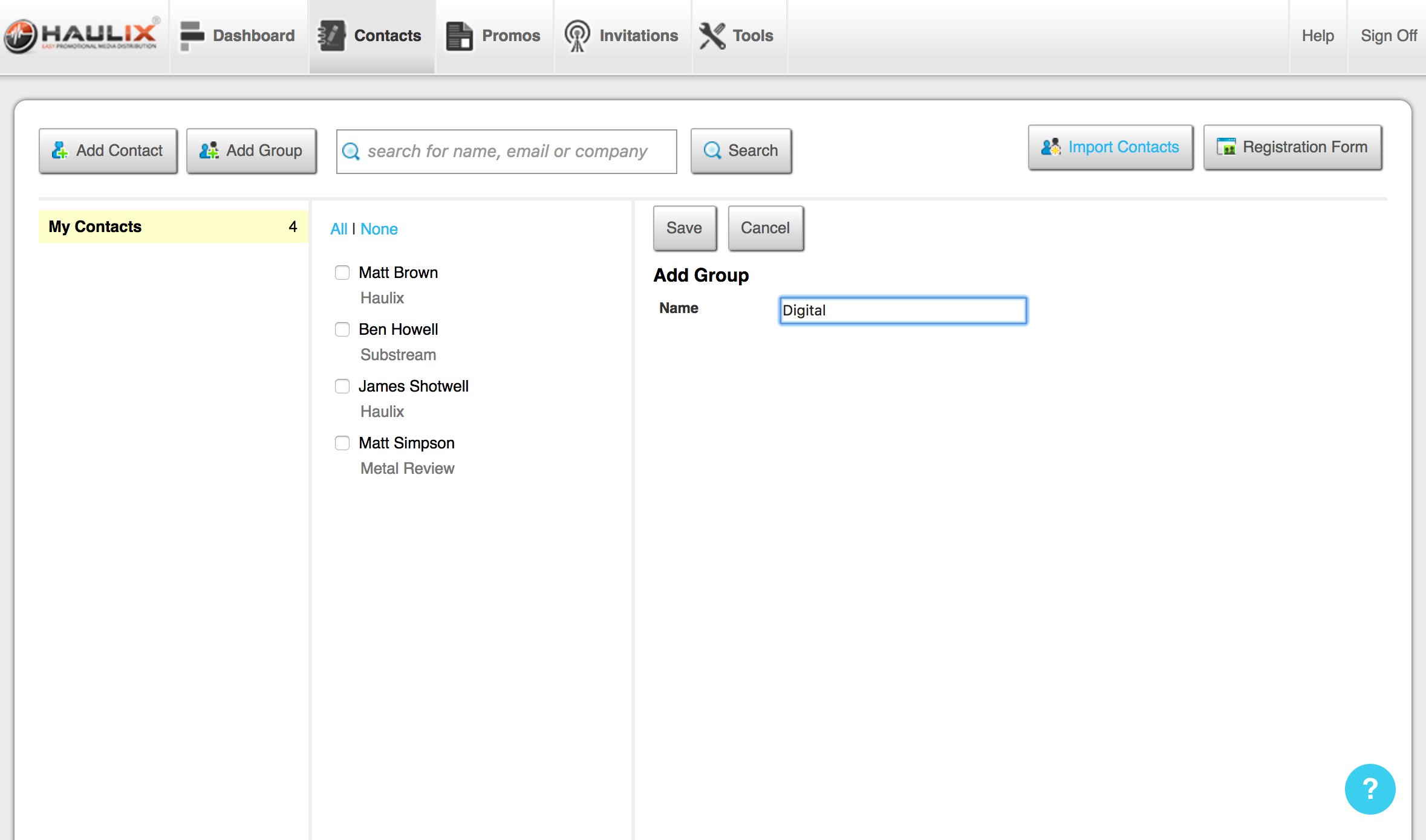Creating Contact Group