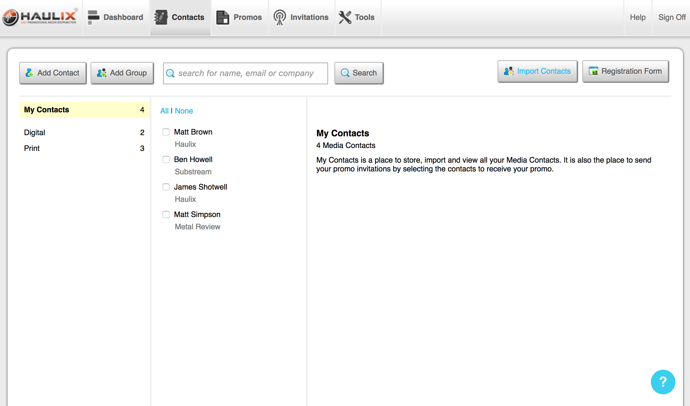 Contact Groups