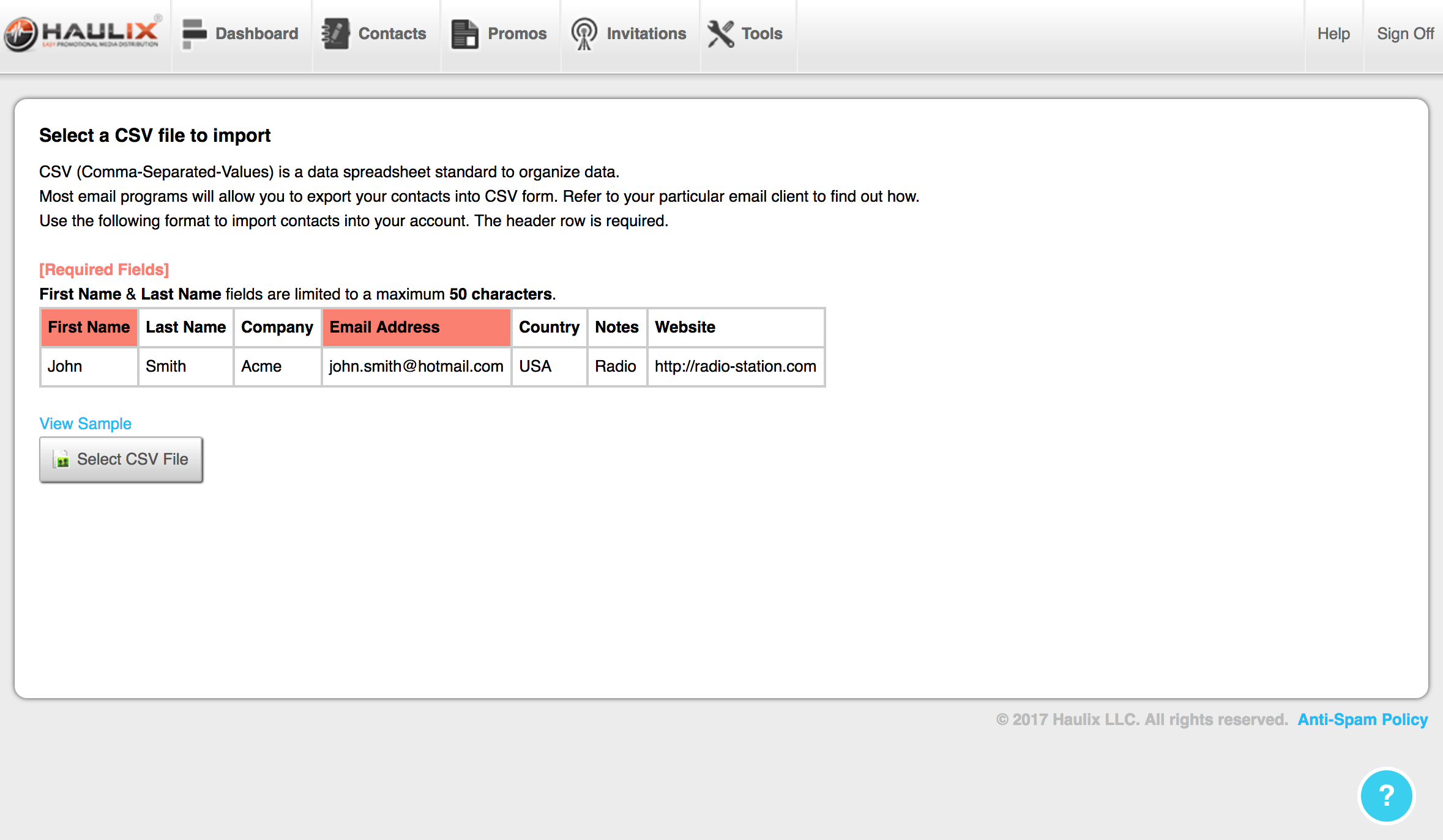 Importing Contacts