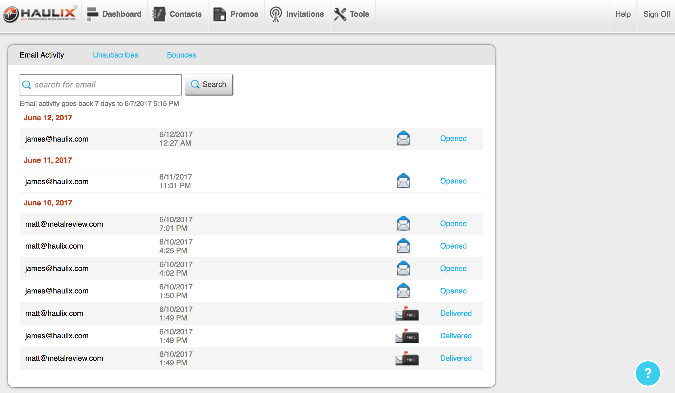 Email Invitations - Tracking