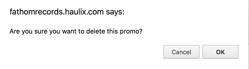 Deleting Promos
